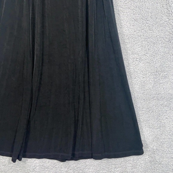 Chico's Skirt Womens 1 Black Casual Pleated Pull On Elastic Waist Solid Maxi - Picture 11 of 15